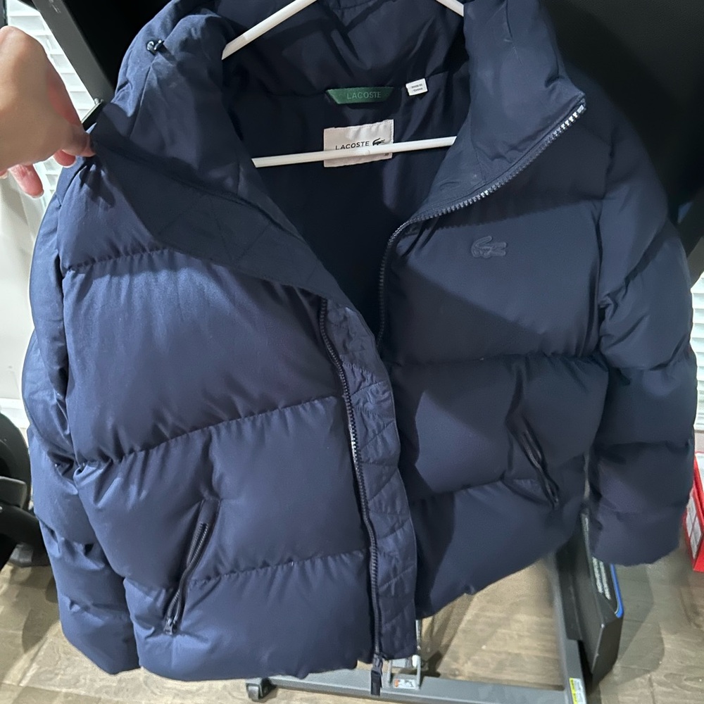 Lacoste Blue Puffer Jacket with Quilted Design
